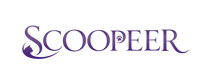 Purple Scoopeer logo featuring stylized text and a cat silhouette.